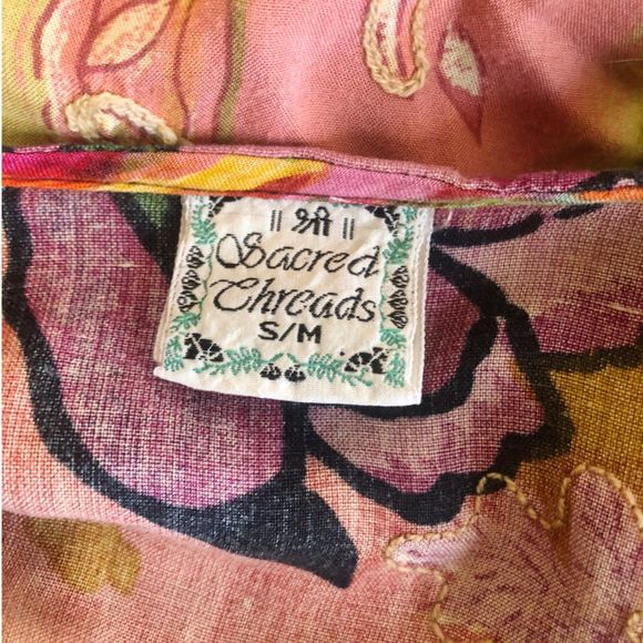 Vintage Sacred Threads 90s boho floral patchwork dress - Picture 4 of 4